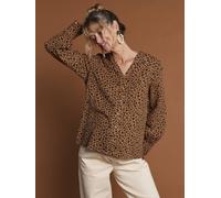 Leopard Print Cotton Gauze Blouse for Maternity & Nursing, ENVIE DE FRAISE ecru