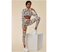 Leopard Print Crop Top&legging Lounge Set - Brown by Cosmochic - Brown Leopard - SM