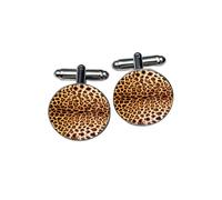 Leopard Print Cufflinks | Unique Exotic Animal Pattern Gift for Men | Safari Wildlife Accessory | Groomsmen, Fashion & Nature Lover Present