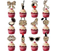 Leopard print cupcake hat, leopard print cake decoration, girl makeup, single girl birthday bride, shower products, woman going out at night, hen, movie theme decoration