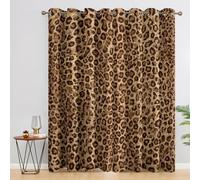Leopard Print Curtains 52 x 63 Inch 2 Panels, 95% Blackout, Cheetah Print Brown Curtains for Bedroom, Living Room, Home Decor, Thermal Insulated Eyelet Window Drapes KCN187