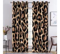 Leopard Print Curtains for Bedroom, Leopard Cheetah Blackout Curtains for Living Room, 90 Drop Eyelet Window Treatments Home Decor 46 X 90 Inch (W X L), 2 Panels X&-46