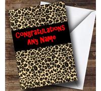 Leopard Print Customised Congratulations Greetings Card- Congratulations Cards | Congratulations Card | Well Done Card