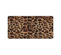 Leopard Print Desk Pad with Non-Slip Waterproof Rubber Base Large Extended Gaming Mouse Pad 32.6x11.8 Inch Large Mouse Pads Desk Mat for Desktop Office Home Laptop Blotter