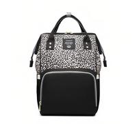 Armbq Leopard Print Diaper Bag Backpack Multi-Function Diaper Bag for Baby Care Waterproof Travel Baby Bag for Mom Coffee