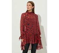 Leopard Print Dipped Hem Top Star By Julien Macdonald Red 16