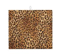 Leopard Print Dish Drying Mat For Multiple Usage,Easy Clean,Eco-Friendly,Mat For Kitchen Counter Or Sink