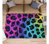 Leopard Print Door Mat - 60 x 90 cm Rainbow Spots Kitchen Rug, Abstract Art Indoor Bathroom Outside Doormat Washable for Hallway Corridor Bedroom Bedside