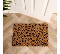 Leopard Print Doormat Non-Slip Coir Indoor Outdoor Rug