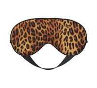 Leopard Print Double-Sided Silk Sleep Mask, Adjustable Light Blocking Eye Mask for Travel, Men & Women, Soft Comfortable Blindfold 20x10cm
