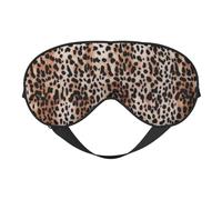Leopard Print Double-Sided Silk Sleep Mask, Adjustable Light Blocking Eye Mask for Travel, Men & Women, Soft Comfortable Blindfold 20x10cm