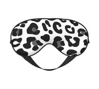 Leopard Print Double-Sided Silk Sleep Mask, Adjustable Light Blocking Eye Mask for Travel, Men & Women, Soft Comfortable Blindfold 20x10cm