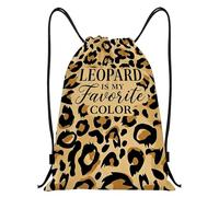 Leopard Print Drawstring Bag, Retro Drawstring Backpack, Waterproof Swimming Bag for Girls and Boys, Large Capacity Gym Bag, Storage Bags for School Travel Sports and Grocery