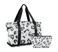 Leopard Print Duffel Bags Carry On Weekend Bag with Adjustable Strap for Hiking Large Capacity, leopard print, One Size