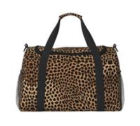 (Leopard Print) Durable Twill Travel Tote Bag Large Capacity Handheld & Crossbody Bag for Weekend Trips,Sports,and Outdoor Activities