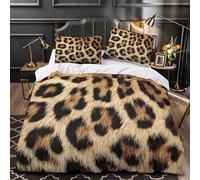 Leopard Print Duvet Cover 3D Print Breathable 3-Piece Bed Set Hidden Zipper Wild Animal Pattern Design_1 Comforter Cover Luxury Durable for Teens Adults Kids Women Girls Boys Single（140x200cm）
