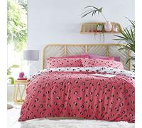 Leopard Print Duvet Cover Pillow Cases Reversible Bedding Set (King)