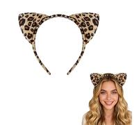 Leopard Print Ear Headband with Removable Tail, Lightweight Cosplay Costume Accessory for Halloween, Carnival & Themed Party (Headband)