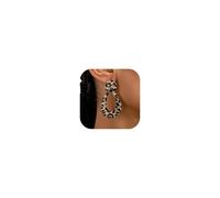 Leopard Print Earrings for Women Brown Geometric Teardrop Drop Dangle Earring Vintage Irregular Statement Fashion Party Jewelry Long Rectangular Quadrilateral Personalized Earring, Metal, No Gemstone