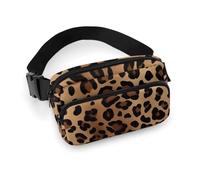 Leopard Print Fanny Pack for Women Men Waist Bag Belt Bag Adjustable Casual Bag for Travel Sports Hiking, white, 7.9x5.1inches