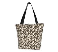 Leopard Print Fashion Canvas Tote Bag With All Over Print Design,Large Reusable Shopper Tote With Double Handles,Beach Tote, Weekend Bag