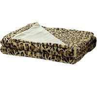 Leopard Print Faux Fur Bed Blanket - Reversible, Ultra Soft & Fluffy Fleece Throw for Bedroom/Couch (Green, 130 * 160cm)