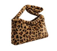 Leopard Print Faux Fur Tote Bag - Large Women's Handbag With Soft Animal Pattern Design For Daily Use, Travel, Work, School Outfits & Fashion Street Style, Warm Textured Shoulder Bag For Autumn Winter