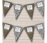 Leopard Print Funky Personalised Hen Do Night Party Bunting Banner Garland