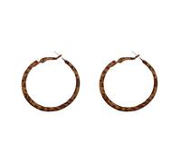 Leopard Print Geometric Circular Ear Loops Plush Craftsmanship with Unique Personality Exaggerated and Cool Style Ear Decoration for Women