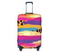 Leopard Print Glitter Suitcase Cover Luggage Protector, Rainbow Colorful Elastic Luggage Covers Anti-Scratch Dustproof Luggage Sleeve Fits 18-21 Inch
