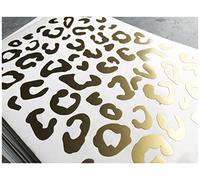 Leopard Print Gloss Premium Vinyl Die Cut Peel and Stick Stickers - A5 Gold