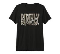 Leopard Print Grateful Daisy Floral Art Premium T-Shirt