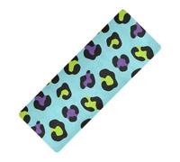 Leopard Print Green Purple Blue printed non slip yoga mat for hot yoga Thick 1 mm for women non slip, with yoga mat bag tapete para ejercicio 71x26 inches