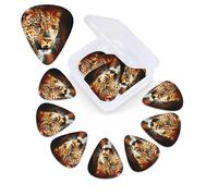 Leopard Print Guitar Picks 12 Pack with Guitar Organizer Storage Box Guitar Accessories Ukulele for Acoustic Guitar Bass Valentine's Day Gift