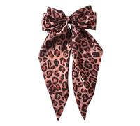 Leopard Print Hair Bows - 20x34 cm Bow Clip Hair Clips | Accessories with Satin Bow Ribbon, Beautiful Leopard Print, Suitable for Curls, Thick, Fine, Present for Women and Girls