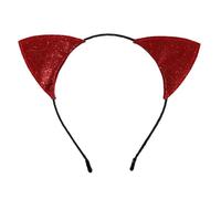 Leopard Print Hair Clip Rhinestone Embellished Nonallergenic Accessory For Kids Costumes Crystal Puss Ear Headpiece Females