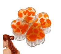 Leopard Print Hair Clips No-Slip Leopard Print Four-Leaves Strong Hairpin