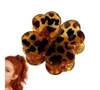 Leopard Print Hair Clips No-Slip Leopard Print Four-Leaves Strong Hairpin | Women Hair Accessories for Holiday Festival Salon Travel Wedding Bridal Party Summer Daily New Year Birthday