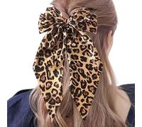 Leopard Print Hair Sew - Bow Hair with Large Size, Satin Bowknot Hair | Large Leopard Ribbon Hair Barrettes with Clips