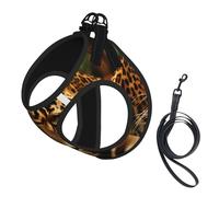 Leopard Print Harness Leash Set For Cat Dog, Reflective Adjustable Escape-Proof Vest Lead With Soft Breathable Mesh, For Small Pets And Kitten Puppy