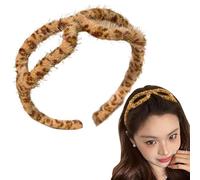Leopard Print Headband for Women, Plush Headband Sun Shape Face Wash Headband, Leopard Print Fashion Breakers for Bath, Makeup and Sports