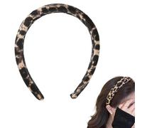 Leopard Print Headband Hairband for Women Velvet Padded Hairband Hair Wrap Cheetah Hair Band for Party Cosplay Wide Leopard Headbands for Women