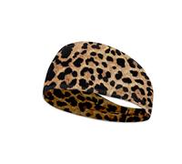 Leopard Print Headbands for Men, Vintage Cheetah Animal Texture Sweatbands for Sport Workout Polyester Running Headband Black Spots