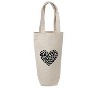 'Leopard Print Heart' Cotton Wine Bottle Gift/Travel Bag (BL00038319)