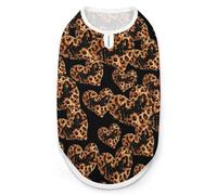 Leopard-Print Heart Thankful Cute Printed Dog Shirt Clothes Lightweight Sleeveless Pet Tank Top for Small Medium Large Pets