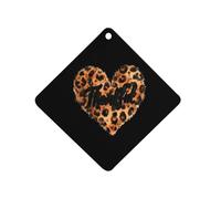 Leopard-Print Heart Thankful Funny Car Air Freshener Automotive Aromatherapy Tablets for Rearview Mirror Wardrobe Shoe Cabinet