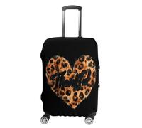 Leopard-Print Heart Thankful Funny Suitcases Cover Travel Accessories Washable Suitcase Protector Fits 19-32 Inch XL