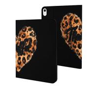 Leopard-Print Heart Thankful Printed Tablet Cases Compatible with iPad Series Slim Trifold Stand Protective Cover