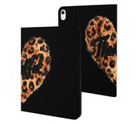 Leopard-Print Heart Thankful Printed Tablet Cases Compatible with iPad Series Slim Trifold Stand Protective Cover