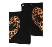 Leopard-Print Heart Thankful Printed Tablet Cases Compatible with iPad Series Slim Trifold Stand Protective Cover